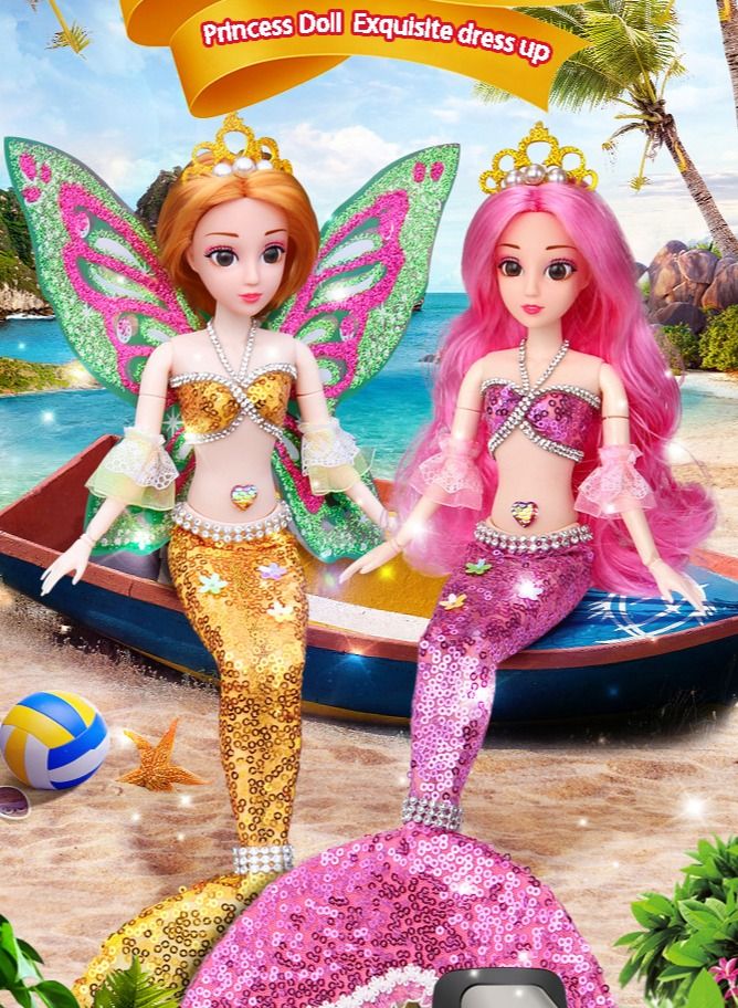 Mermaid Doll,42cm(Pink) - Image 5
