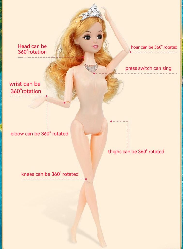 Mermaid Doll,42cm(Pink) - Image 3