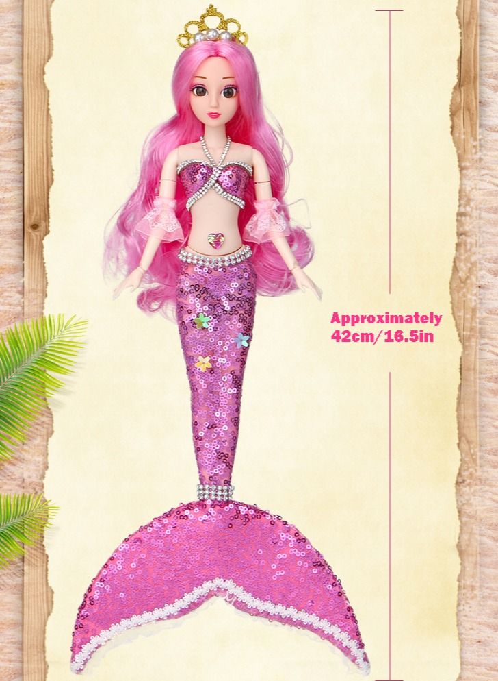 Mermaid Doll,42cm(Pink) - Image 4