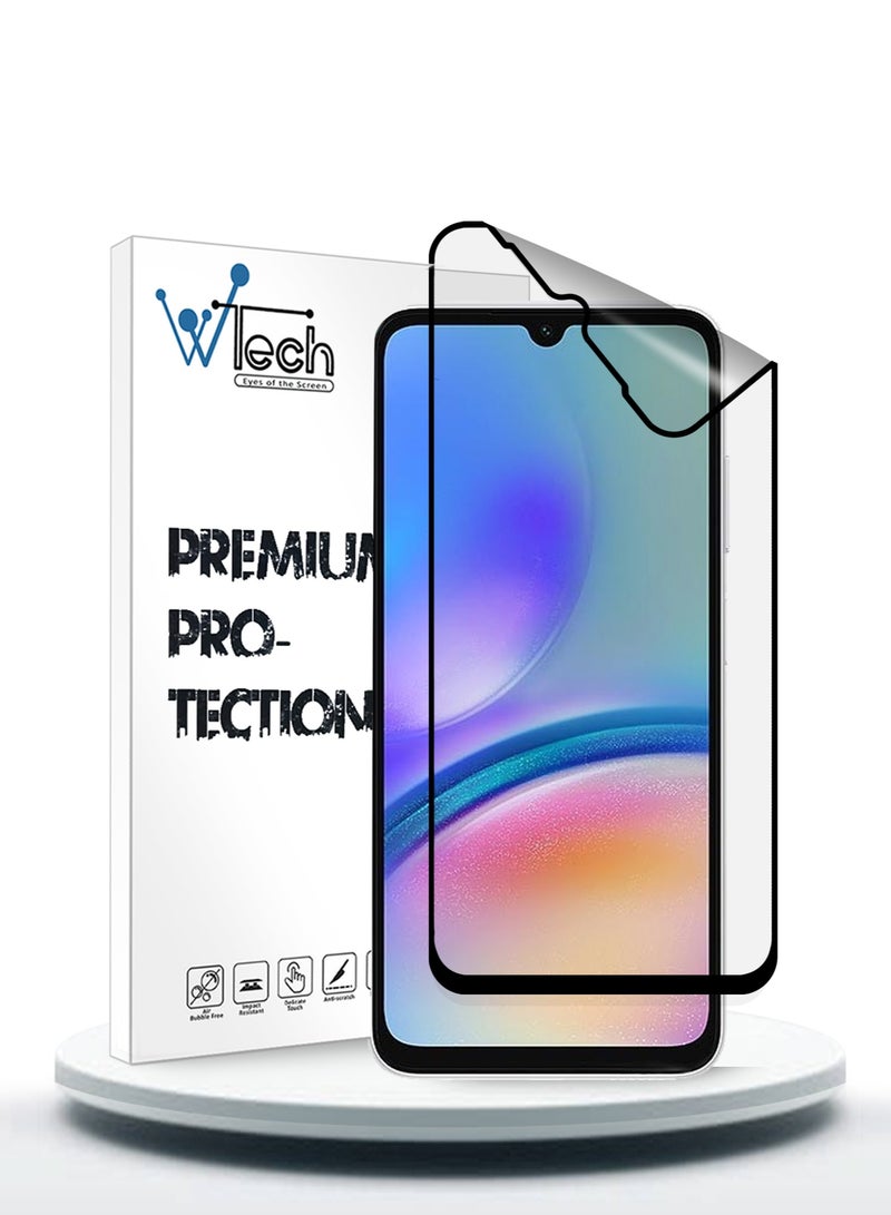 دبليو تيك سامسونج جالاكسي A05s / A05 4G 2023 نانو سيراميك كامل الغراء غطاء كامل واقي شاشة مرن غير لامع (MSCNMN) - شفاف / أسود - Image 1