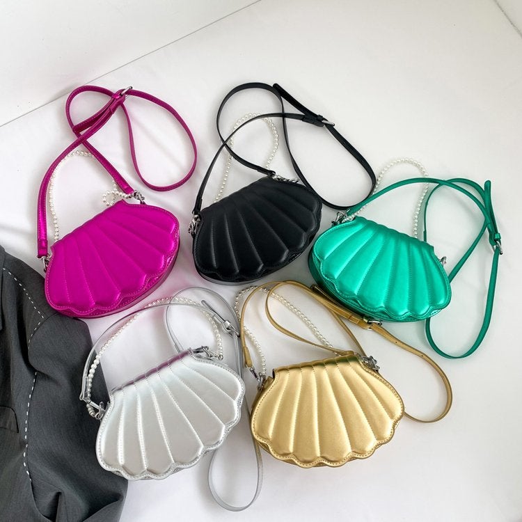 Wholesale foreign trade new women's bag fashion light luxury texture shoulder messenger bag small pearl portable shell bag - Image 3