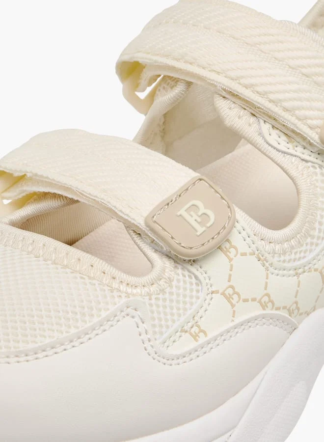 Flora Bella By Shoexpress Women Monogram Print Sneakers with Hook and Loop Closure