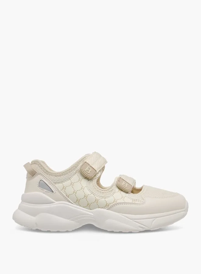 Flora Bella By Shoexpress Women Monogram Print Sneakers with Hook and Loop Closure