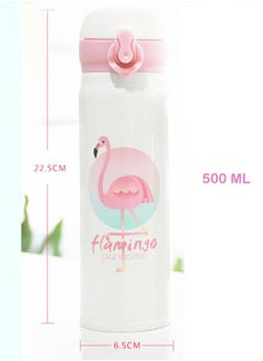 Brain Giggles BrainGiggles 500ml Flamingo Flask Insulated Thermos Stainless Steel Leakproof Water Bottle for Kids  - Image 2