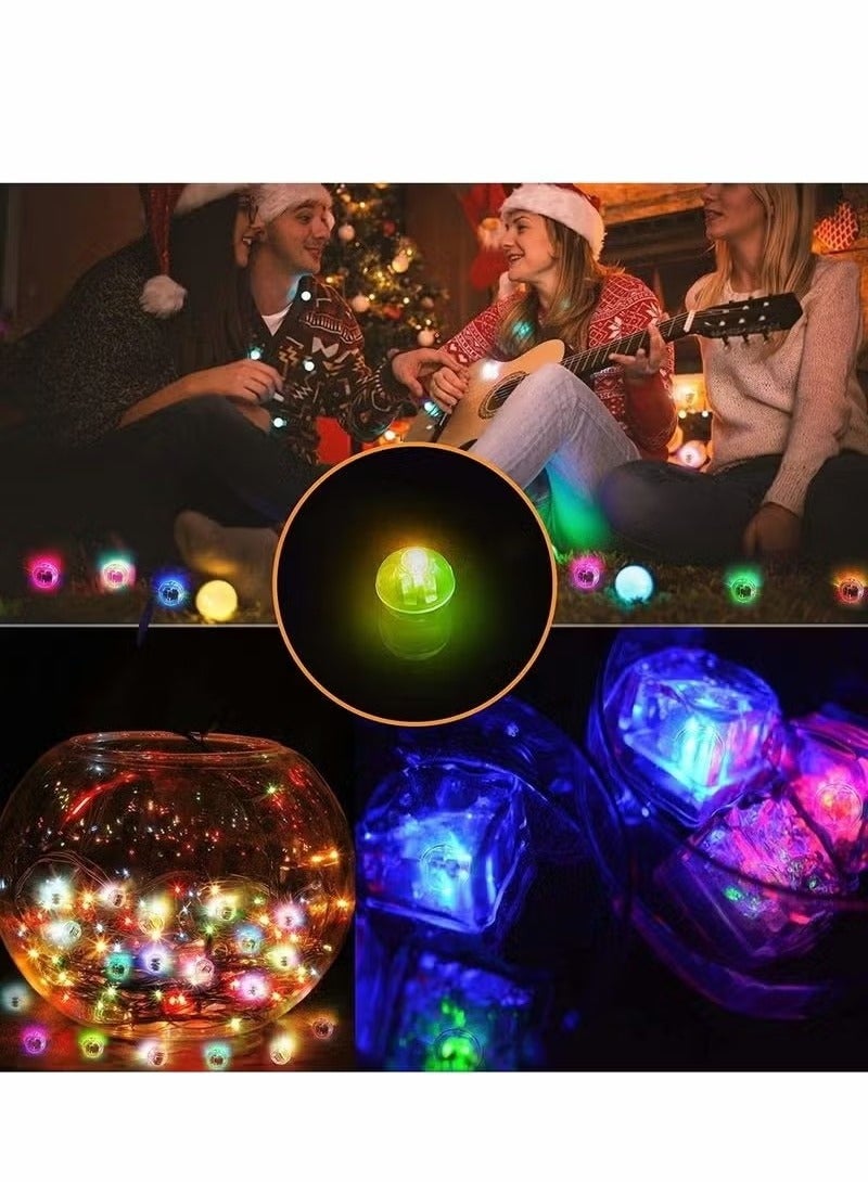 ماركة غير محددة مصباح بالون LED، 50 قطعة مصباح كرة فلاش LED دائري متعدد الألوان، ضوء كرة صغير لفانوس ورقي بالون، لوازم تزيين حفلات الزفاف الداخلية والخارجية الصغيرة  - Image 5