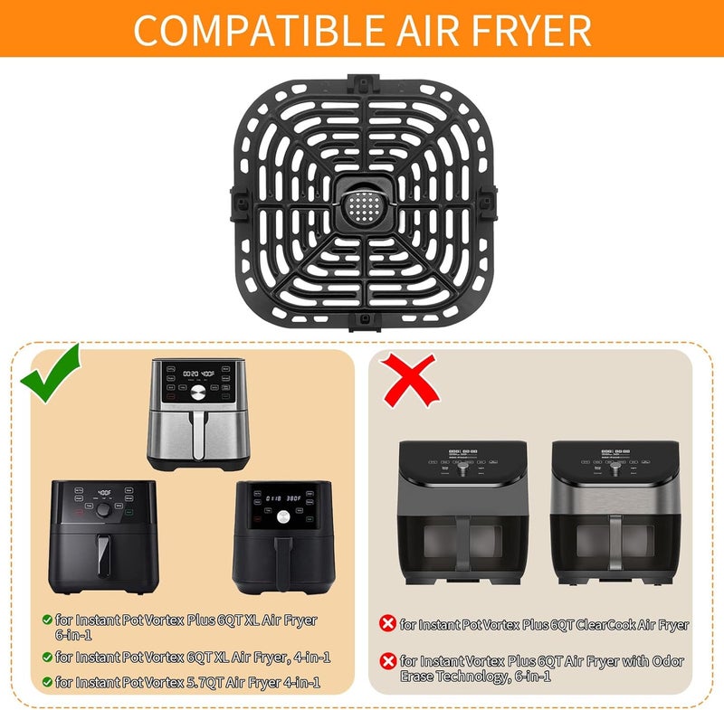 GXF Air Fryer Grill Pan for Instant Pot Vortex Plus 6 in 1 5.7QT 6 QT Gourmia GAF735 6 QT Air Fryer, Accessories Replacement Tray Rack Parts Grill Plate Crisper Plate, Dishwasher Safe - Image 2