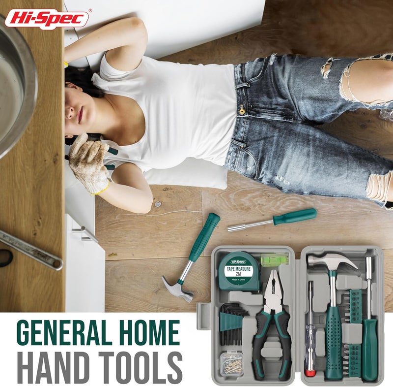 Hi-Spec 25pc Green Compact Hand Tool Set for Home & Office DIY - Image 5