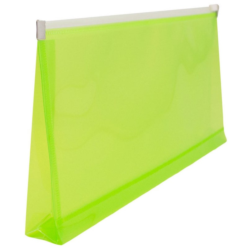 JAM PAPER Plastic Envelopes with Zip Closure - #10 Booklet Wallet - 4 1/8 x 9 1/2 - Lime Green - 12/Pack - Image 2