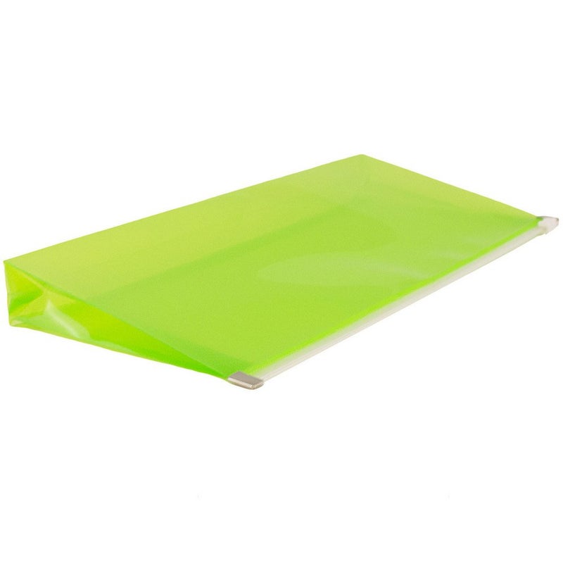 JAM PAPER Plastic Envelopes with Zip Closure - #10 Booklet Wallet - 4 1/8 x 9 1/2 - Lime Green - 12/Pack - Image 3
