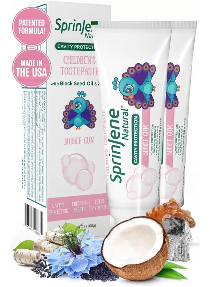 سبرين جين سبرينجين ناتشرال معجون اسنان للأطفال حماية من التسوس بنكهة العلكة - 100 جم - Image 1