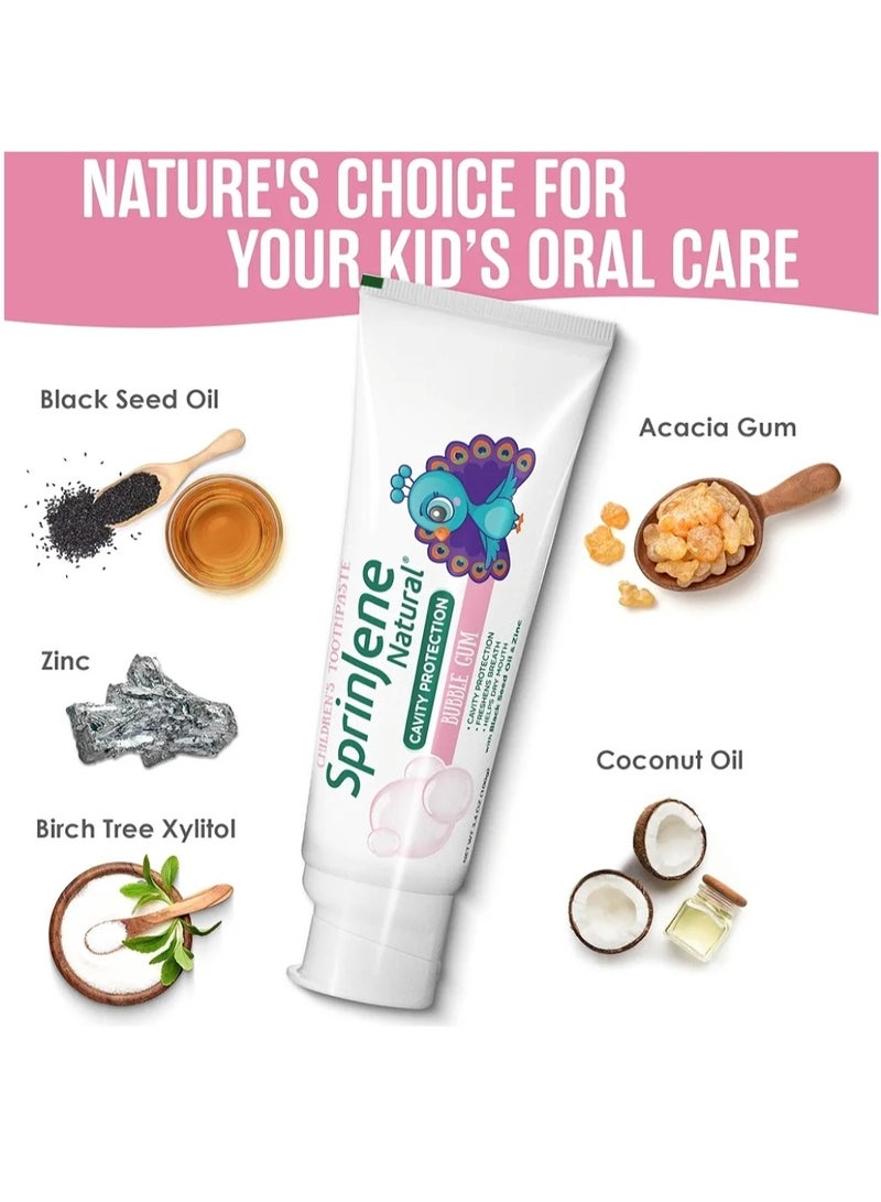 سبرين جين سبرينجين ناتشرال معجون اسنان للأطفال حماية من التسوس بنكهة العلكة - 100 جم - Image 3