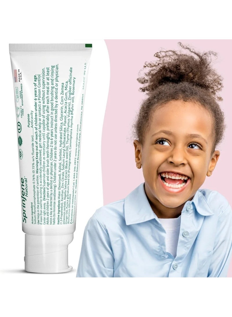 سبرين جين سبرينجين ناتشرال معجون اسنان للأطفال حماية من التسوس بنكهة العلكة - 100 جم - Image 2