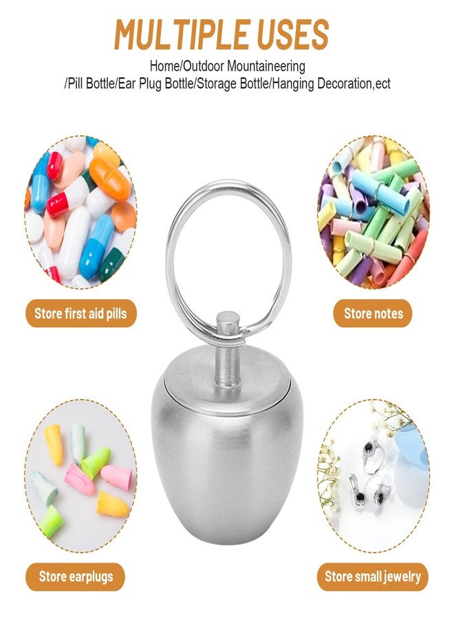 Pilipane Small Pill Box Keychain Pill Container Stainless Steel Mini Apple-Shaped Pill Case, Waterproof Metal Pill Organizer for Travel, Camping and Outdoor - Image 4