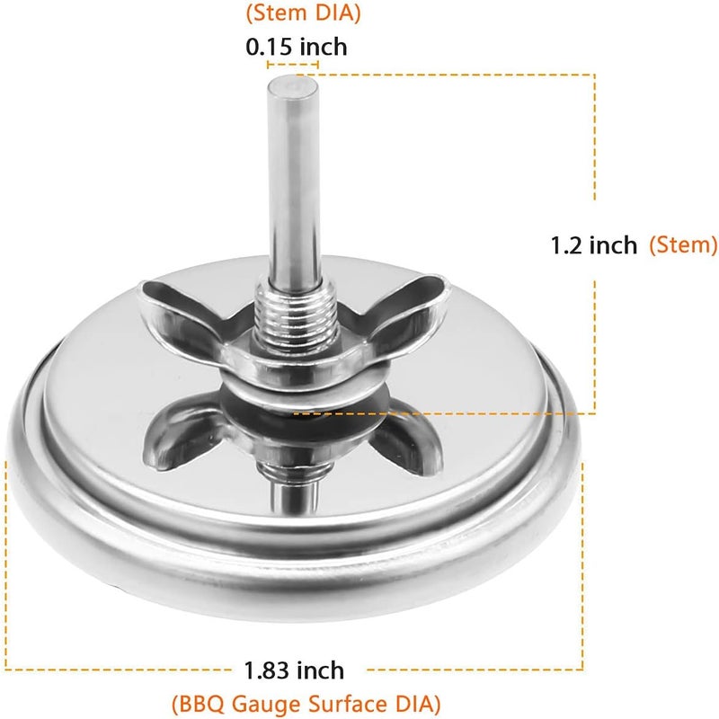 BBQ Future 1.8 Inch Grill Temperature Gauge for CharBroil Grill Thermometer Replacement G432-8L00-W1 Charbroil Advantage Tru-Infrared Performance Grill 463377319 463630021 463448021, Stainless Steel Temp Gauge - Image 3