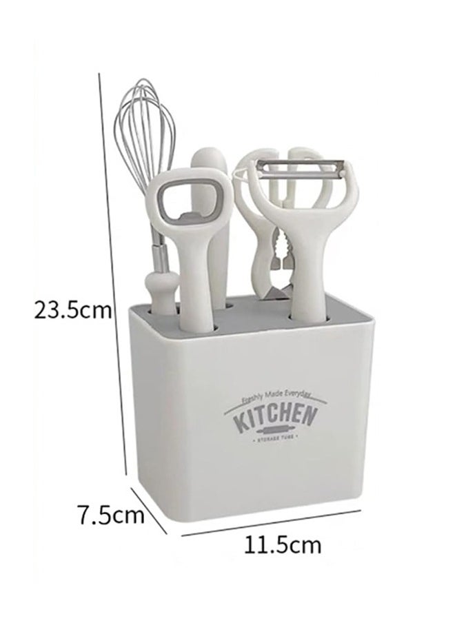 Generic - 6 Ppcs  Kitchen Utensils Set with Storage Bench, Multi-Functional Cookware, Complementary Dinnerware Set for Cooking, Fruits and Vegetables - Image 1