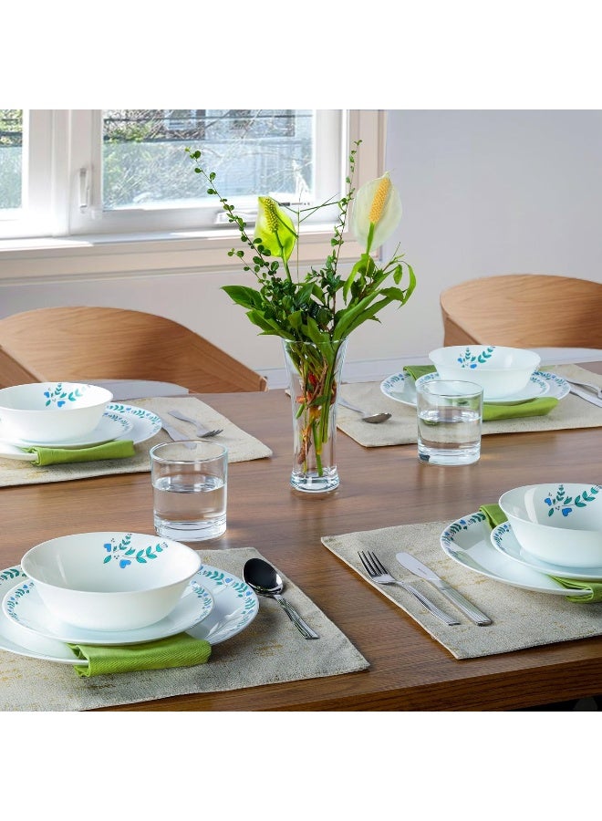 Cello مجموعة سيلو ريجال 18 قطعة من أدوات المائدة لخدمة 6 أشخاص مقاومة للخدوش والخدوش خفيفة الوزن أطباق وأوعية دائرية آمنة في الميكروويف وغسالة الصحون مجموعة عشاء مورنغ غلوري - Image 2