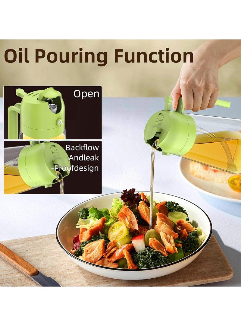 2-in-1 Glass Oil Sprayer Dispenser With Automatic Lid - 470ml BPA Free Glass Oil Spray Bottle For Cooking, Salad, BBQ, Air Fryer - Anti-Clog Filter, Gravity Sensor Lid, Comfort Grip  - Image 3