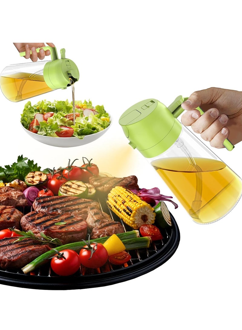 2-in-1 Glass Oil Sprayer Dispenser With Automatic Lid - 470ml BPA Free Glass Oil Spray Bottle For Cooking, Salad, BBQ, Air Fryer - Anti-Clog Filter, Gravity Sensor Lid, Comfort Grip  - Image 2