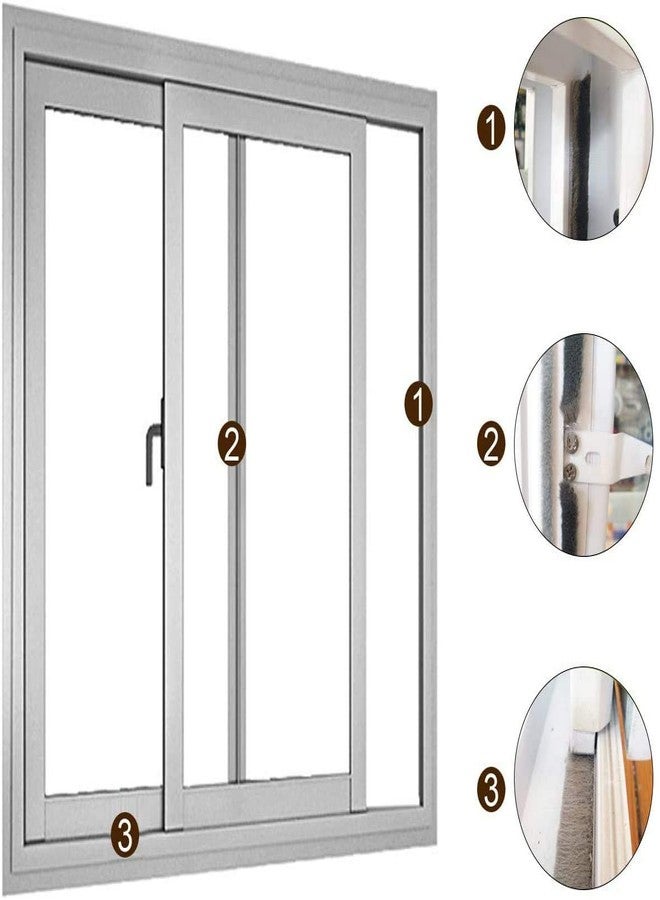 Outgeek Windproof Dustproof Door Window Frame Seal Self Adhesive Brush Strip (Gray), Plastic - Image 3