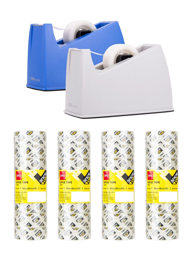 Deli 2-Piece Tape Dispener With 32 Pieces Of Stationery tape  - Image 1