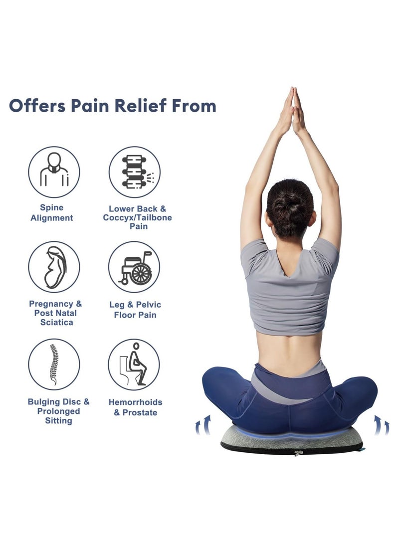 دينكس وسائد مقعد قابلة للتهويةوالجلوس لفترات طويلة - يوصي بها الأطباء، وسادة كرسي المكتب، وسادة مقعد السيارة - وسائد كرسي لتخفيف آلام الظهر وعرق النسا - وسائد مقعد للمكتب - Image 2