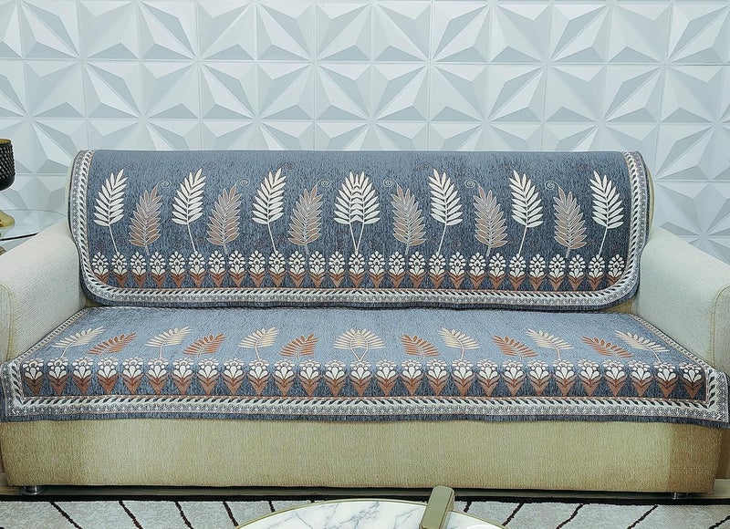 KREEVA New Lazer 6 Piece 5 Seater Sofa slipcover and Chair Set 311 Grey Feather - Image 2