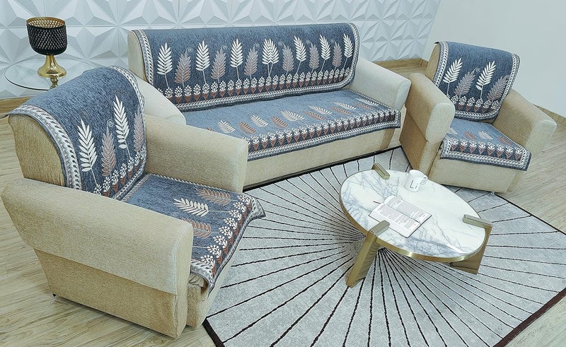 KREEVA New Lazer 6 Piece 5 Seater Sofa slipcover and Chair Set 311 Grey Feather - Image 3