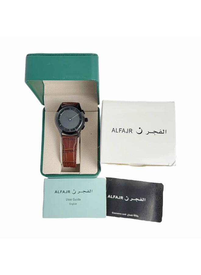 Al Fajr Black circular dial wristwatch, Minimalist and fashionable style watch WW-22BWL-ZS - Image 5