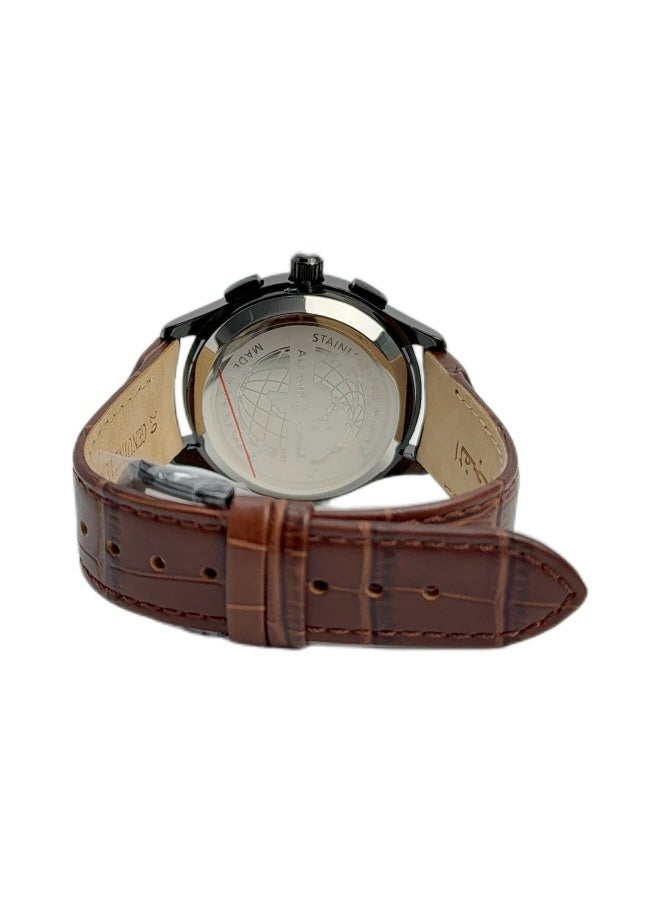 Al Fajr Black circular dial wristwatch, Minimalist and fashionable style watch WW-22BWL-ZS - Image 3