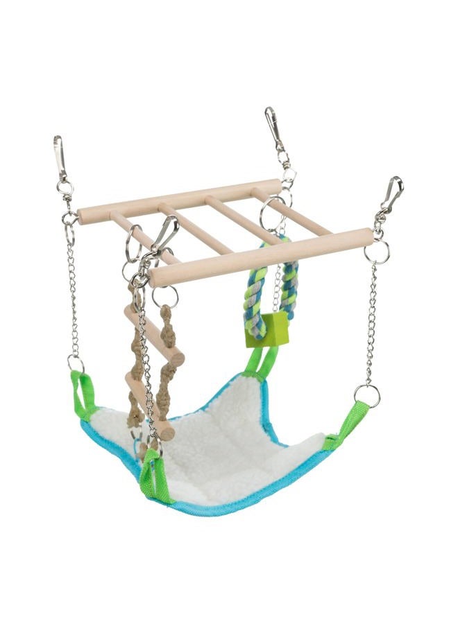 TRIXIE Small Animal Suspension Bridge with Hammock, Rope Ladder, and Ring, Cage Accessory for Ferrets, Rats - Image 4