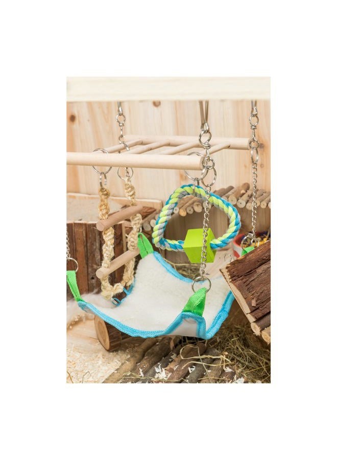 TRIXIE Small Animal Suspension Bridge with Hammock, Rope Ladder, and Ring, Cage Accessory for Ferrets, Rats - Image 2