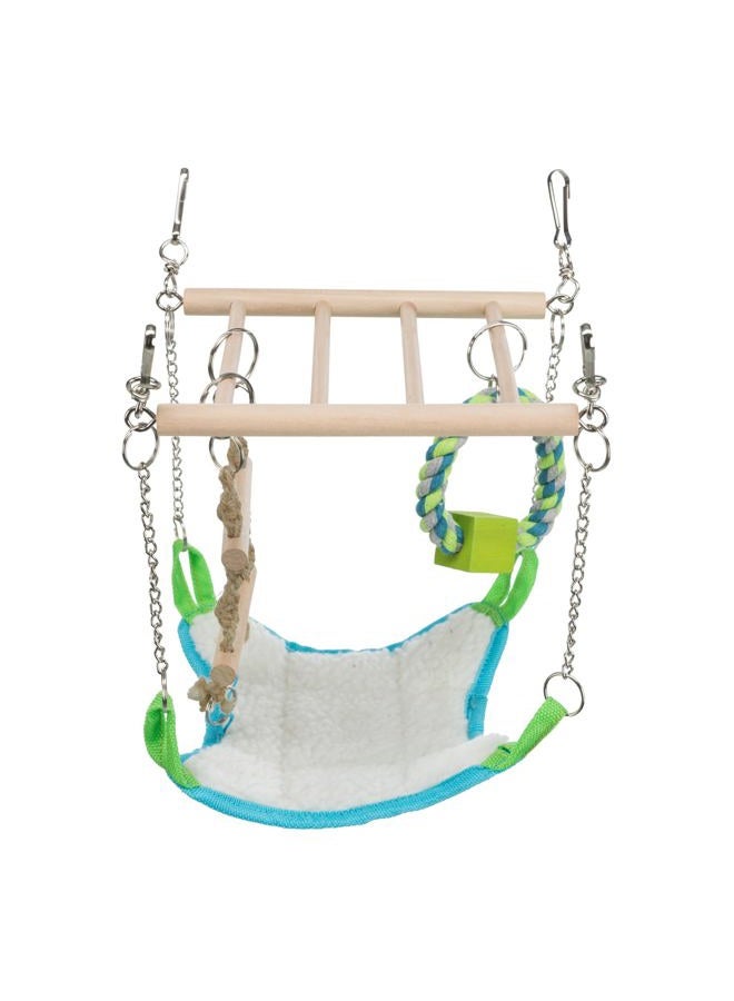 TRIXIE Small Animal Suspension Bridge with Hammock, Rope Ladder, and Ring, Cage Accessory for Ferrets, Rats - Image 5