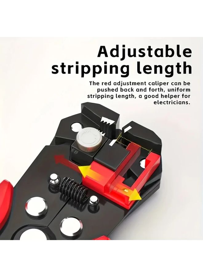 Red Automatic Wire Stripper Tool Multifunctional Cable Stripping Cutting Crimping Pliers - Image 4