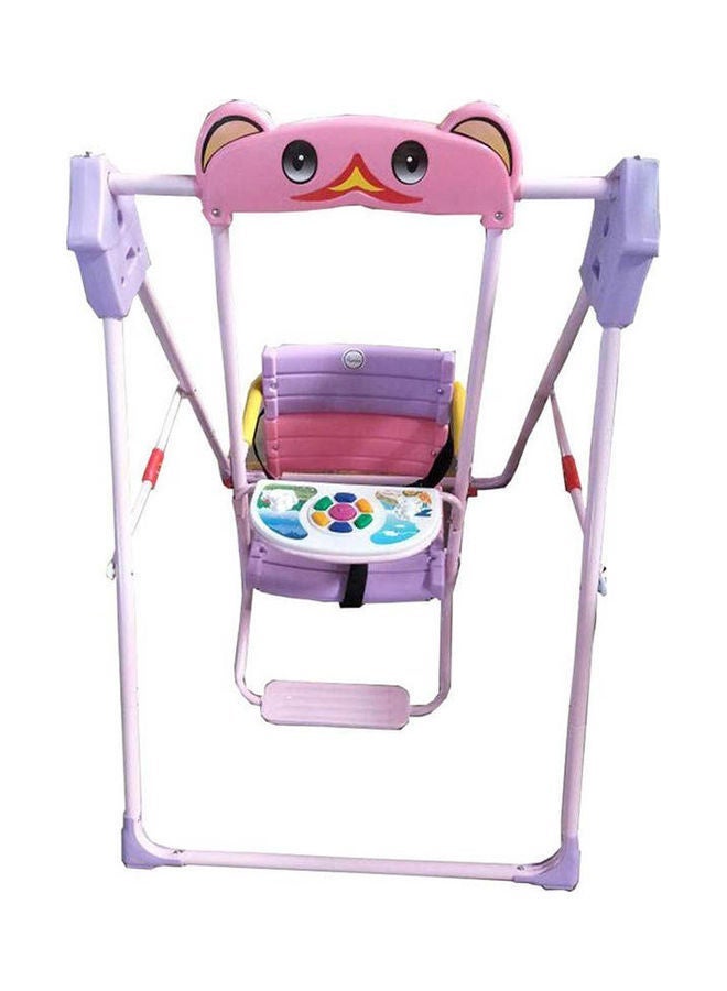 رالي أرجوحة للأطفال ارجوحة منزلية داخلية وخارجية بمقعد أمان - مجموعة أرجوحات للفناء الخلفي للأطفال الرضع والصغار باللون الوردي - Image 3