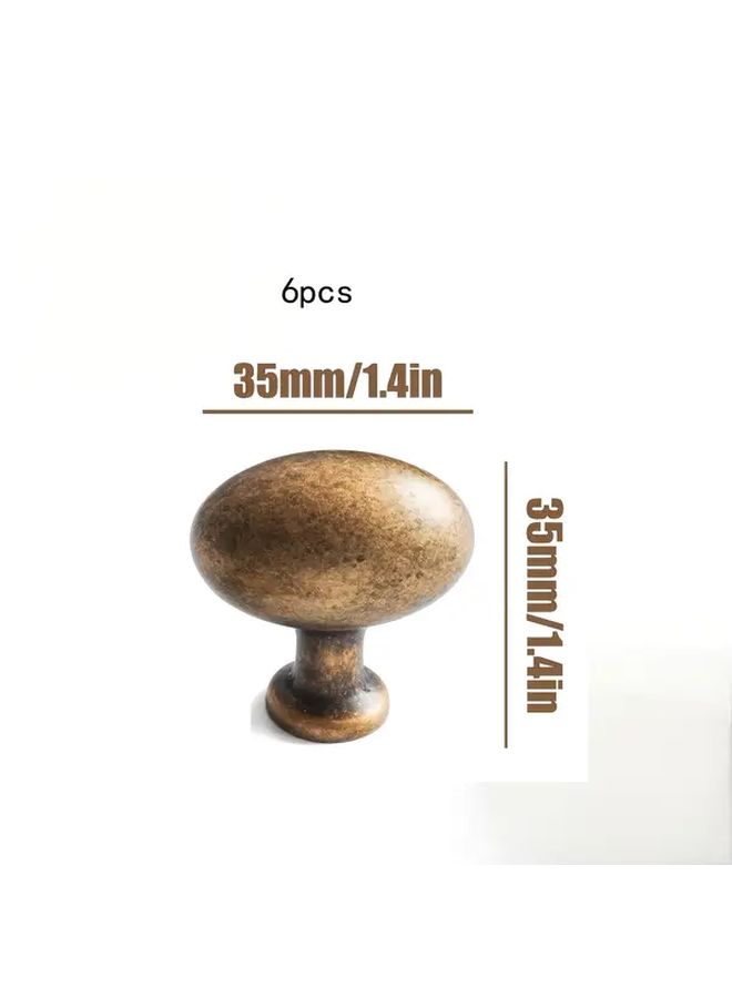 Vintage Bronze Cabinet Door Handles Solid Zinc Alloy Pull Knobs Distressed Finish Single Hole Knob - Image 3