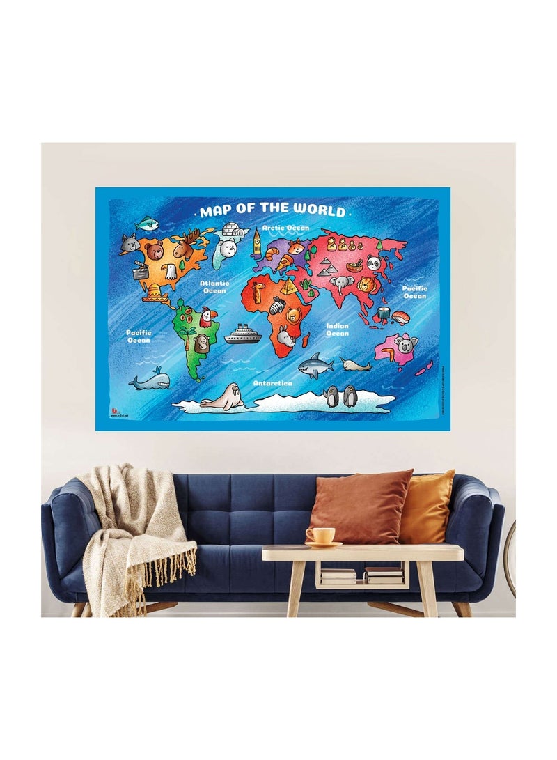 A high quality world map for children with animals that live in every continent - Image 2