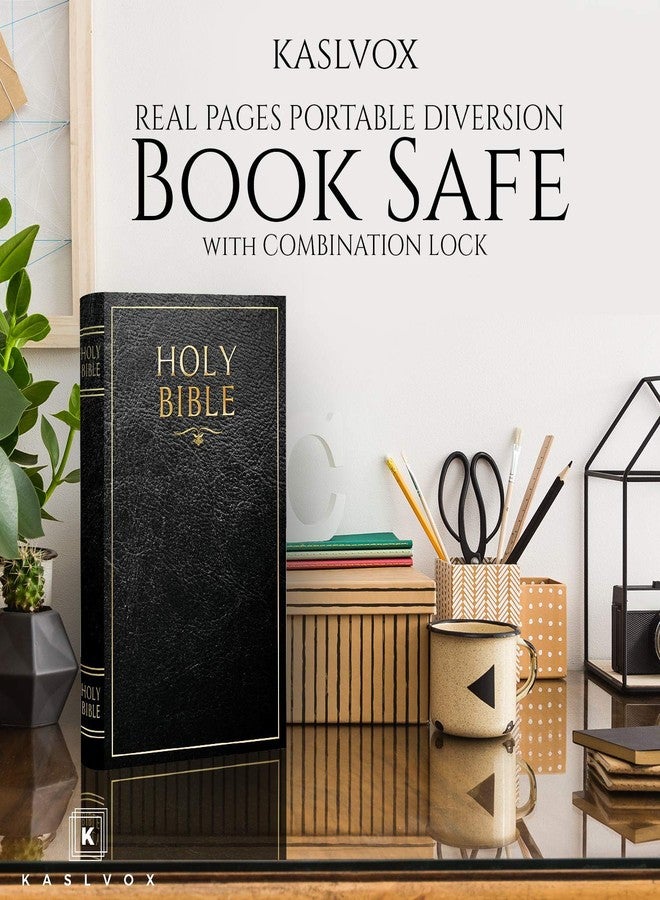 KASLVOX Fake Book Box - Small Safe Box with Combination Lock - Hidden Safe in Plain Sight - Diversion Safes - Secret Safes (Bible) (Large) - Image 3