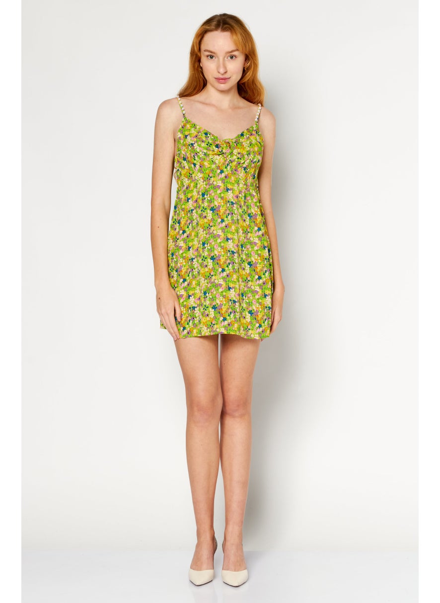 RIVER ISLAND Women Floral Pattern Mini Dress, Green Combo  - Image 2