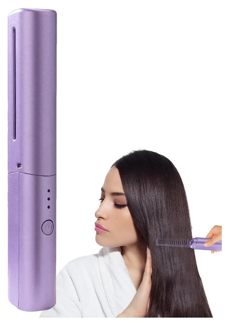 ELTRAZONE Rechargeable Mini Hair Straightener , Mini Flat Iron Hair Straightener Travel Size Rechargeable , 4000mAh Battery Straightener Brush , Portable 3 Level Hair Straightener , 4000mAh Battery Straightene - Image 1