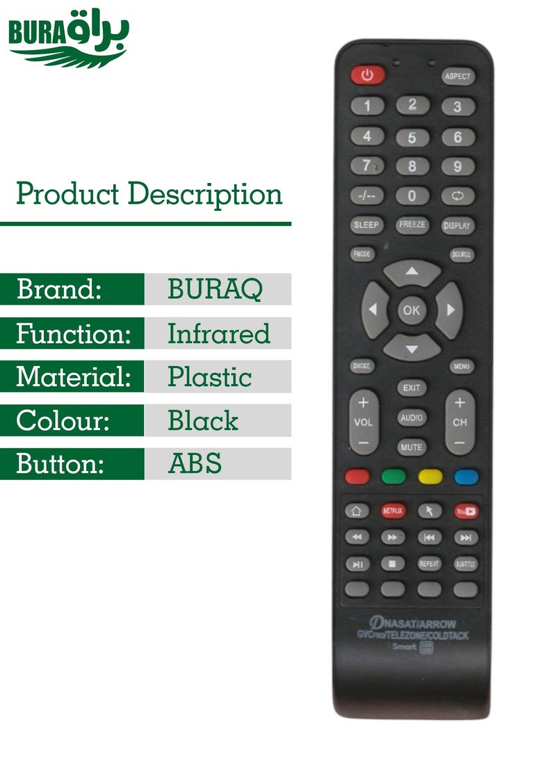 BURAQ Goldtec Replacement Remote Control For Goldtec Lcd Led Tv - Image 2