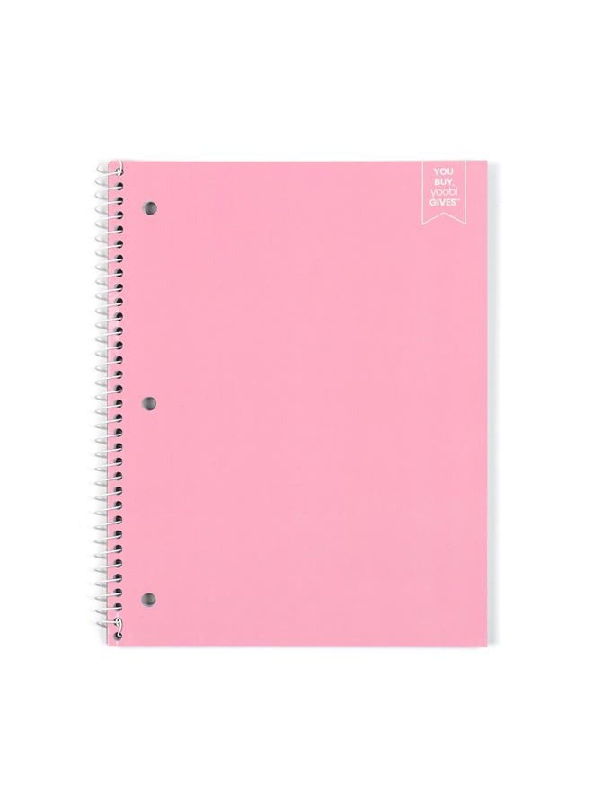 Yoobi College Ruled Spiral Notebook Set – 6-Pack of 1 Subject Notebooks, Pink, Gray & Marble Designs – 150 Perforated 3-Hole Punched Sheets Each, For School, Office & Home – 10.5” x 8” - Image 4