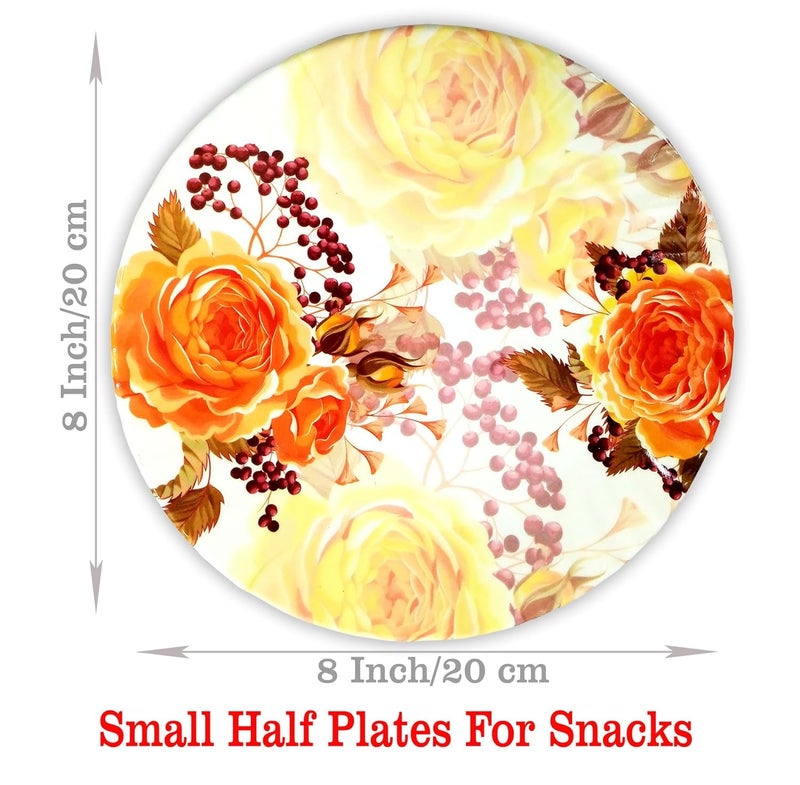BHOJANWARE Upgrade Your Kitchen with Our 6 Size8 Inch 20 CM Piece Melamine Round Half Plates Set Perfect for Snacks Meals and Entertaining - Image 2