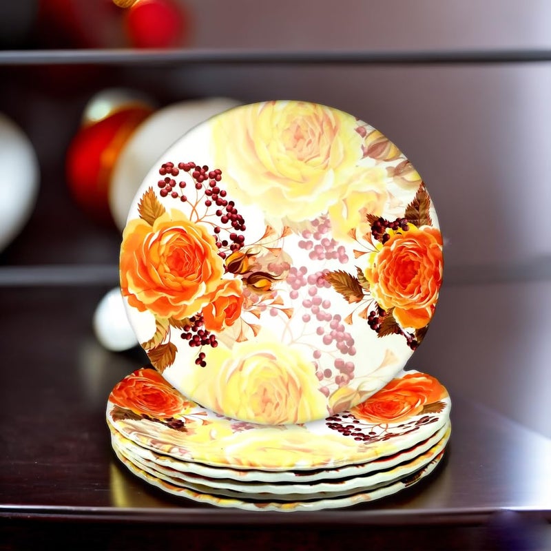 BHOJANWARE Upgrade Your Kitchen with Our 6 Size8 Inch 20 CM Piece Melamine Round Half Plates Set Perfect for Snacks Meals and Entertaining - Image 1
