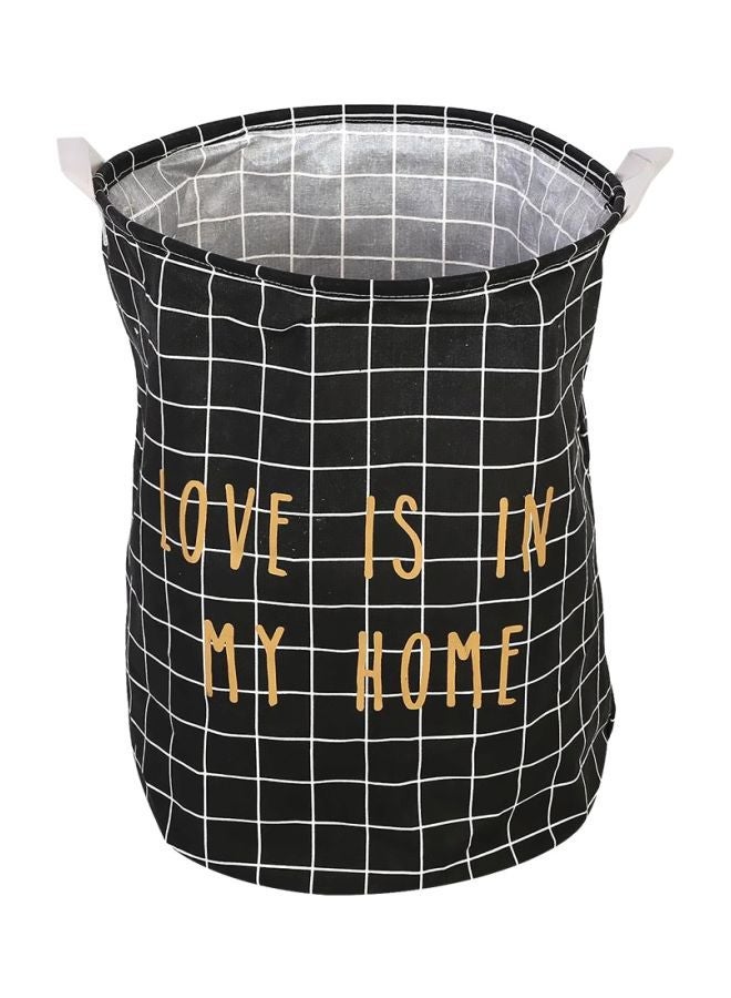 NIBEMINENT Foldable Laundry Storage Basket Black/White 40x50centimeter - Image 1
