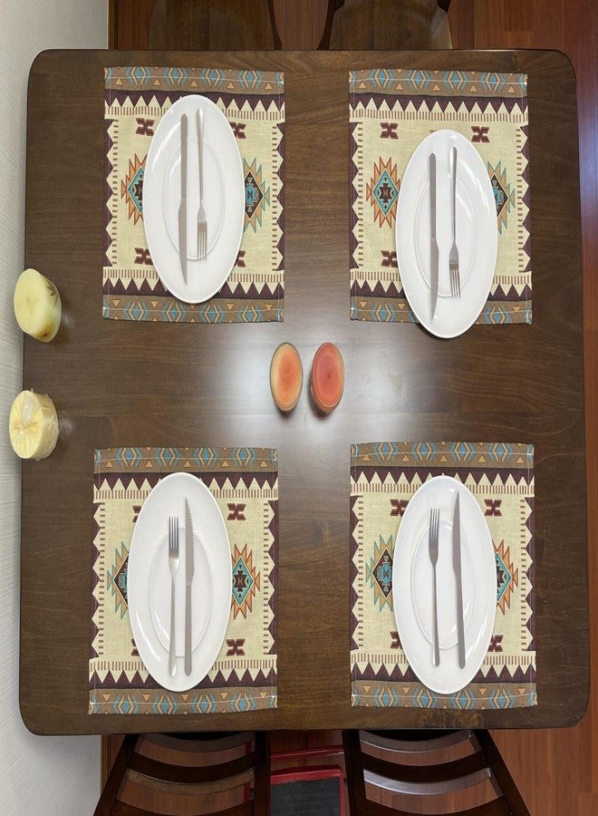 EZ.enjoy Set of 4 Placemats Southwest Geometric Rectangle 18 X 13 Inch Table Setting Decor for Garden Farmhouse Wedding Party Holiday Dinner Home Decoration Everyday Cotton Linen - Image 4