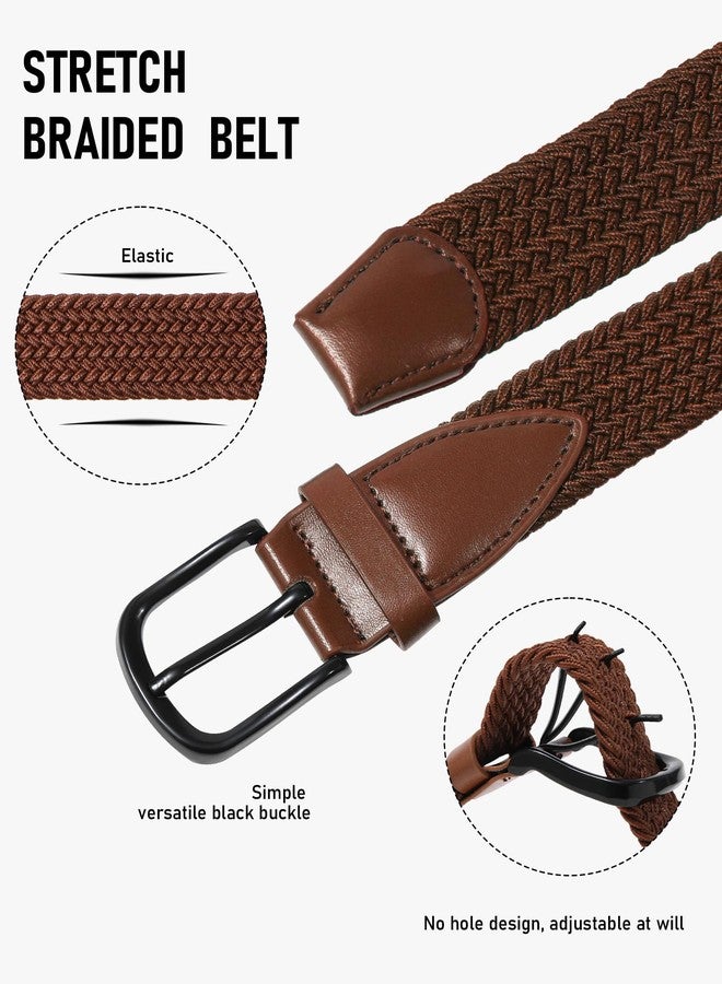Kajeer Stretch Braided Boys Belt, Elastic Woven Kids Belt for Boys Girls for School Uniforms, Brown, S: Fits Waist 20"-26" - Image 3