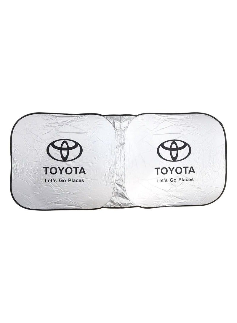 TOYOTA Car Windshield Sunshade, Car Sun Shade UV Rays and Heat Protector Sun Visor Foldable Keep Your Vehicle Cool Blocks UV Rays - Image 2
