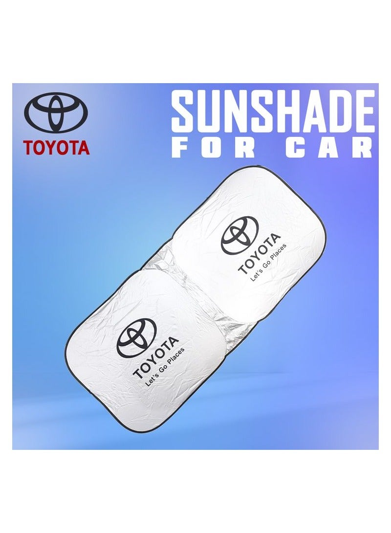 TOYOTA Car Windshield Sunshade, Car Sun Shade UV Rays and Heat Protector Sun Visor Foldable Keep Your Vehicle Cool Blocks UV Rays - Image 1