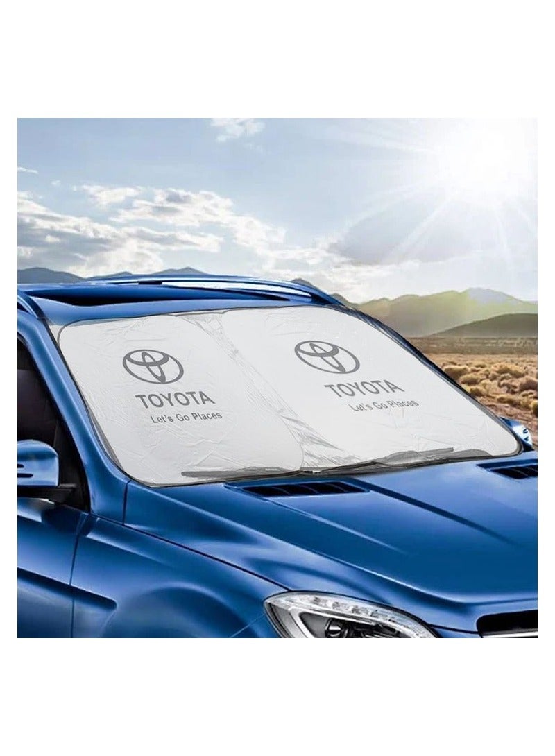 TOYOTA Car Windshield Sunshade, Car Sun Shade UV Rays and Heat Protector Sun Visor Foldable Keep Your Vehicle Cool Blocks UV Rays - Image 3