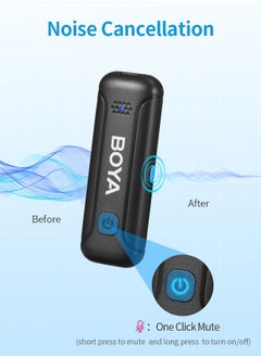 BOYA BOYA BY-WM3T-D2 Wireless Lavalier Microphone, Noise Reduction Wireless Clip On Mic with MFI Certified Lightning Interface for iPhone iPad iOS, Plug and Play Lapel Mic for YouTube Vlog Interview  - Image 3